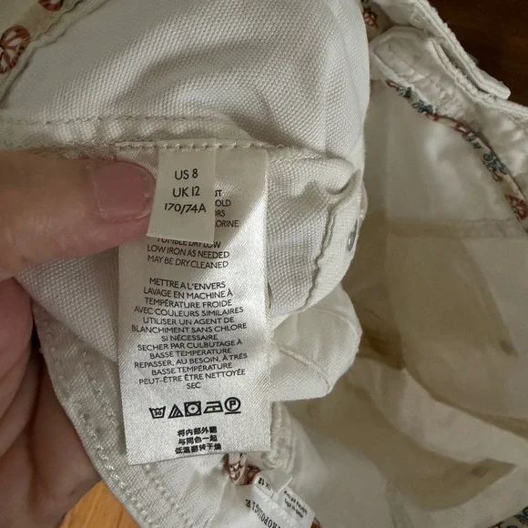 Anthropologie Cream Wide-Leg Utility Pants - Picture 6 of 8